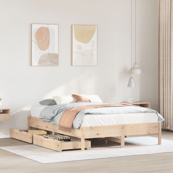 vidaXL Cadre de lit sans matelas 140x200 cm bois massif de pin