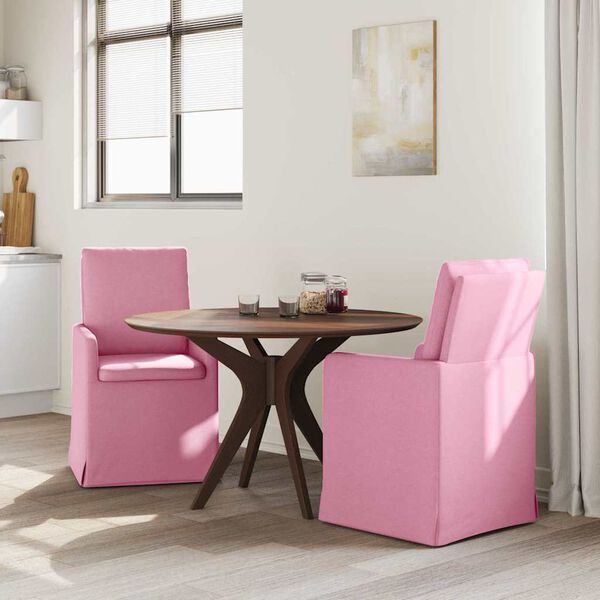 vidaXL Chaises de salle &agrave; manger 2 pcs Rose 57 x 67 x 98 cm tissu