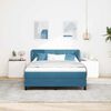 vidaXL Lit &agrave; ressorts avec matelas Bleu fonc&eacute; 140 x 200 cm Velours