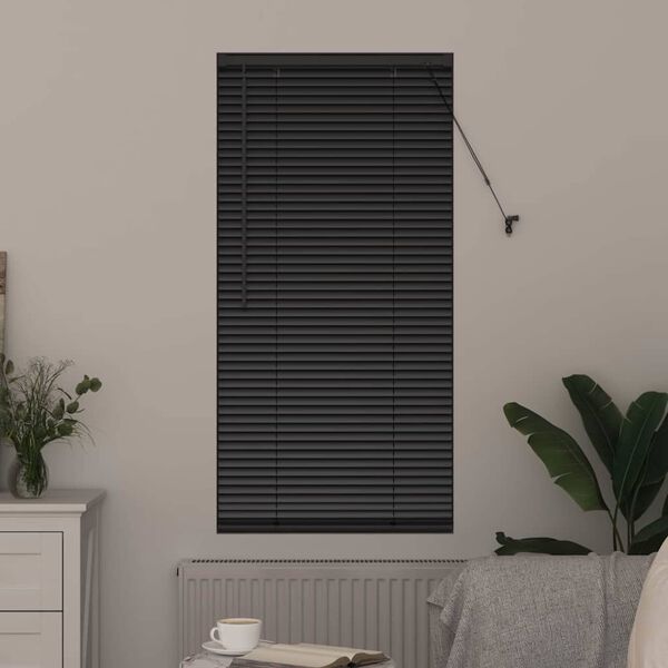 vidaXL Store de Fen&ecirc;tre avec des rideaux Noir Aluminium