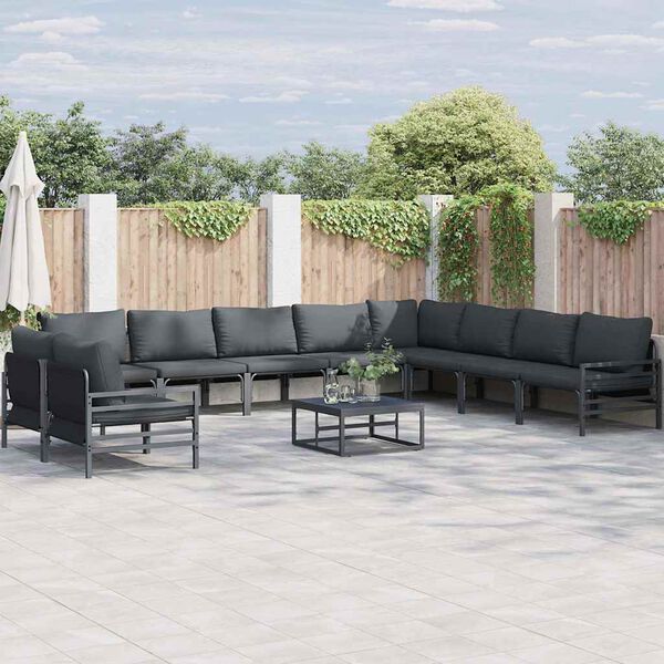 vidaXL Ensemble de canapé de jardin Anthracite Acier