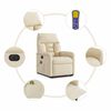 vidaXL Fauteuil inclinable de massage &eacute;lectrique Cr&egrave;me Tissu