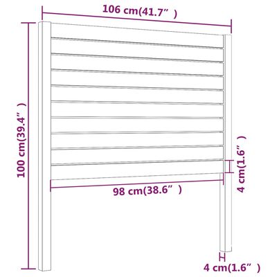 vidaXL Tête de lit Blanc 106x4x100 cm Bois massif de pin