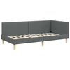 vidaXL Cadre de lit d'angle avec t&ecirc;te de lit Gris fonc&eacute; 80 cm x 200 cm