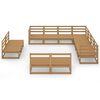 vidaXL Salon de jardin 11 pcs marron miel bois de pin massif