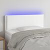 vidaXL T&ecirc;te de lit &agrave; LED Blanc 100x5x78/88 cm Similicuir