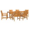 vidaXL Ensemble de salle &agrave; manger pour jardin 7 pc Marron