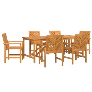vidaXL Ensemble de salle &agrave; manger pour jardin 7 pc Marron
