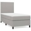vidaXL Sommier &agrave; lattes de lit avec matelas Gris clair 100x200cm Tissu