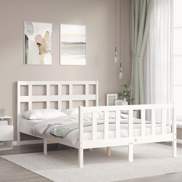 vidaXL Cadre de lit sans matelas blanc 120x200 cm bois de pin massif