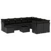 vidaXL Salon de jardin 11 pcs avec coussins noir r&eacute;sine tress&eacute;e