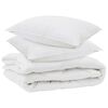 vidaXL Duvet toutes saisons avec oreiller 3 pi&egrave;ces Blanc Microfibre