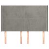 vidaXL T&ecirc;te de lit avec oreilles Gris clair 147x16x118/128 cm Velours