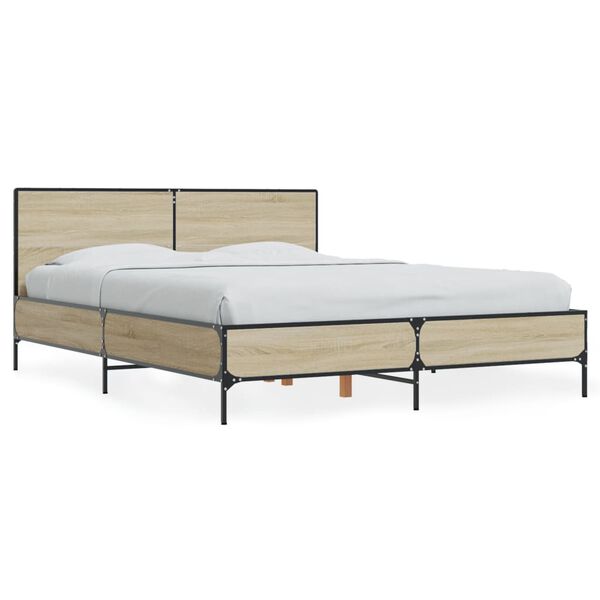 vidaXL Cadre de lit sans matelas ch&ecirc;ne sonoma 140x200 cm