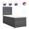 vidaXL Sommier &agrave; lattes de lit avec matelas Gris fonc&eacute; 90x200 cm Tissu