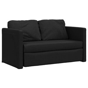 vidaXL Canap&eacute;-lit 2 en 1 noir 112x174x55 cm tissu