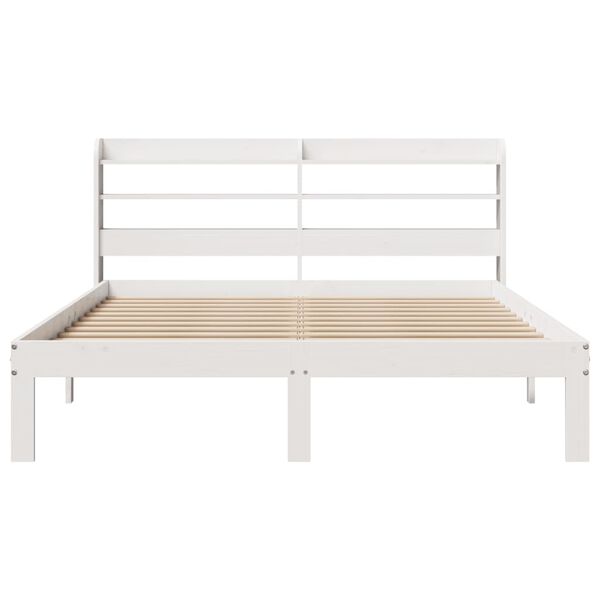 vidaXL Cadre de lit avec t&ecirc;te de lit sans matelas blanc 120x190 cm