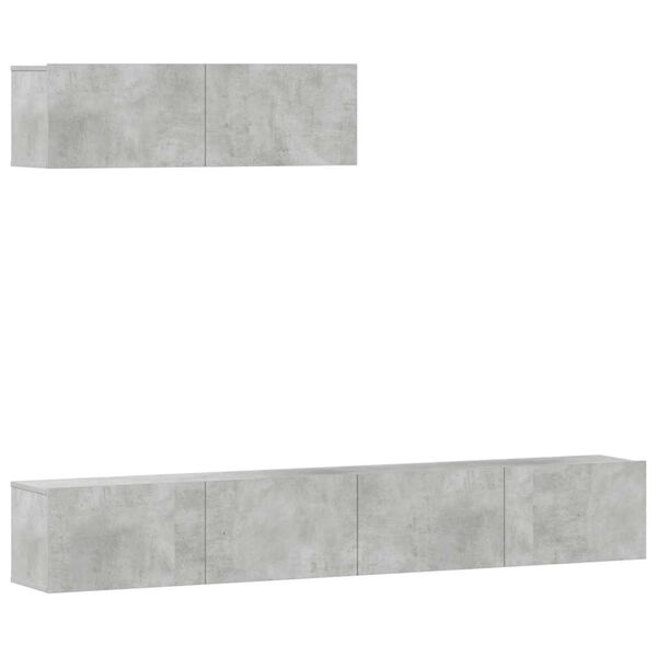vidaXL Ensemble de meubles TV 3 pcs Gris b&eacute;ton Bois d'ing&eacute;nierie