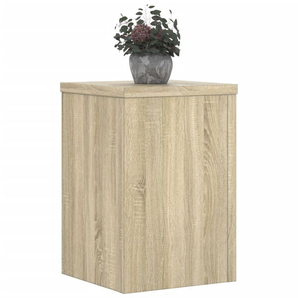 vidaXL Supports pour plantes 2 pcs ch&ecirc;ne sonoma bois d'ing&eacute;nierie