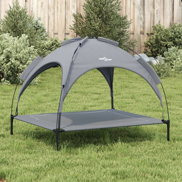 vidaXL Lit pour chien avec auvent anthracite tissu Oxford et acier
