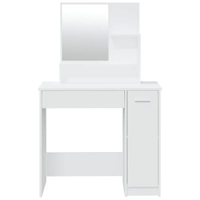 vidaXL Coiffeuse avec miroir blanc 86,5x35x136 cm