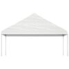 vidaXL Belv&eacute;d&egrave;re avec toit blanc 17,84x5,88x3,75 m poly&eacute;thyl&egrave;ne