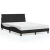 vidaXL Lit avec matelas Hanko noir 140x200 cm velours