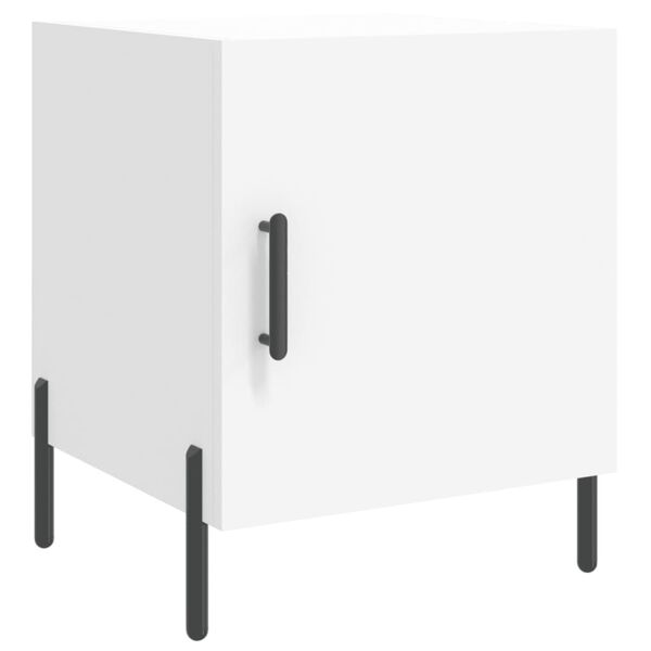 vidaXL Table de chevet blanc 40x40x50 cm bois d&rsquo;ing&eacute;nierie