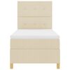 vidaXL Lit &agrave; ressorts avec matelas Cr&egrave;me 90 x 200 cm tissu