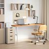 vidaXL Dessus de bureau marron clair bois ch&ecirc;ne massif rectangulaire