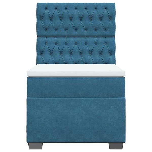 vidaXL Sommier &agrave; lattes de lit avec matelas bleu 100x200 cm