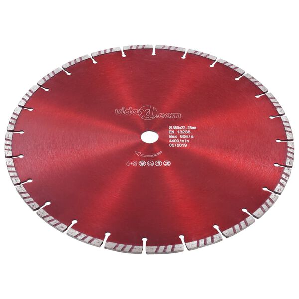 vidaXL Disque de coupe diamanté avec turbo Acier 350 mm