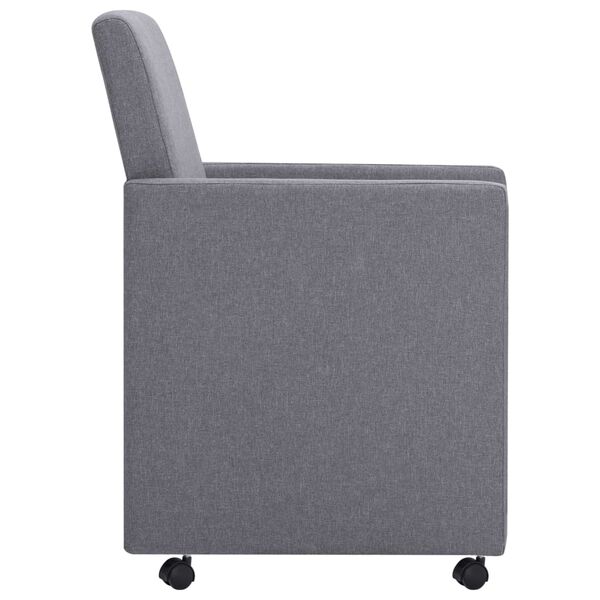 vidaXL Chaises &agrave; manger lot de 2 gris clair tissu