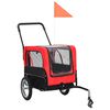 vidaXL Remorque de v&eacute;lo pour chiens et poussette 2-en-1 rouge et noir