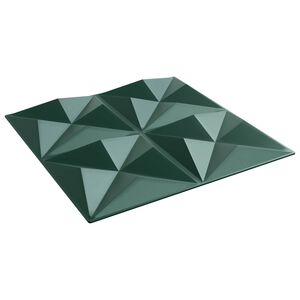 vidaXL Panneaux muraux 24 pcs Vert Origami 50 x 50 cm Mousse XPS