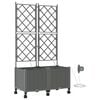 vidaXL Porte-plante de jardin avec irrigation et roues 2 pc Gris clair