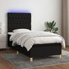 vidaXL Sommier &agrave; lattes de lit et matelas et LED Noir 100x200 cm Tissu