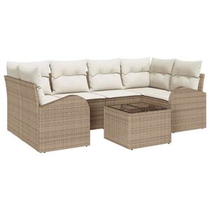 vidaXL Ensemble de canap&eacute; de jardin Beige 55 x 55 x 37 cm polyrotin