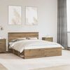vidaXL Cadre de lit Ch&ecirc;ne artisan 160 x 200 cm Pin massif