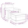 vidaXL Fauteuil avec repose-pied Beige 60 cm Tissu microfibre