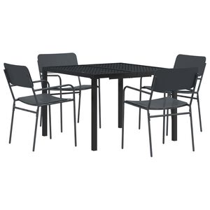 vidaXL Ensemble de meubles d'ext&eacute;rieur 5 pc Anthracite Acier