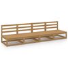 vidaXL Canap&eacute; &agrave; 4 places de jardin Marron miel Bois de pin solide