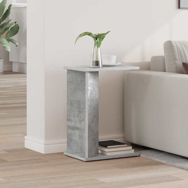 vidaXL Table d'appoint Gris b&eacute;ton 35 x 25 x 50 cm Bois d'ing&eacute;nierie
