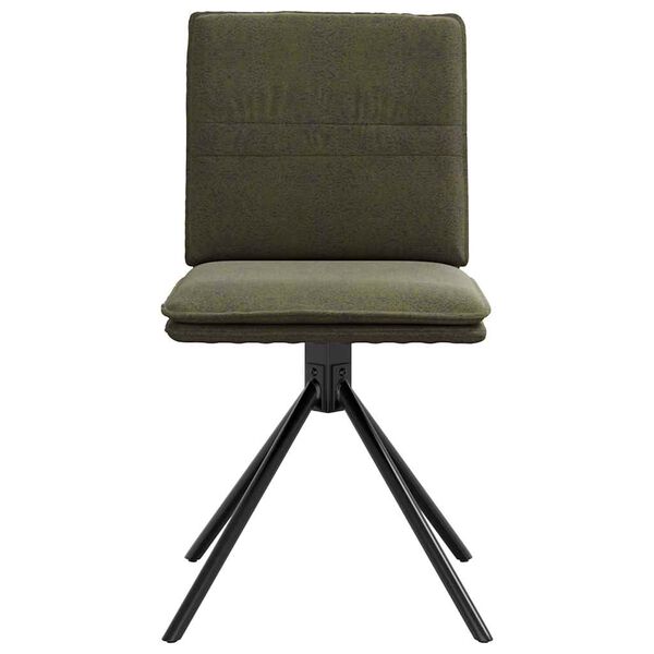 vidaXL Chaise à manger vert armée similicuir daim