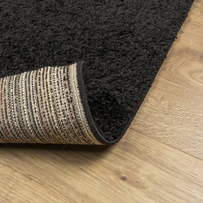 vidaXL Tapis shaggy PAMPLONA poils longs moderne noir 240x240 cm