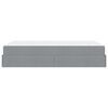 vidaXL Cadre de lit avec matelas avec matelas 2 pcs Gris clair tissu