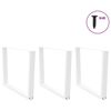 vidaXL Pieds de table &agrave; manger en forme de V, 2 pi&egrave;ces, blanc, 100 x (72-73,3) cm, acier