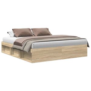 vidaXL Cadre de lit sans matelas ch&ecirc;ne sonoma 180x200 cm