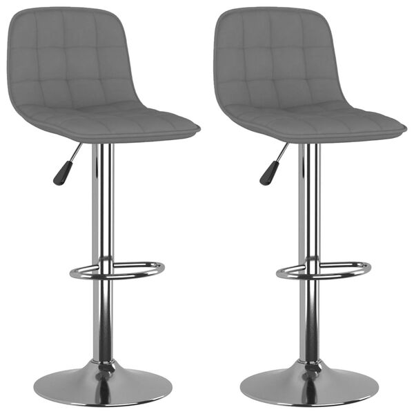vidaXL Tabourets de bar lot de 2 gris clair tissu