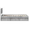 vidaXL Cadre de lit avec t&ecirc;te de lit Gris B&eacute;ton 75 x 190 cm Pin massif